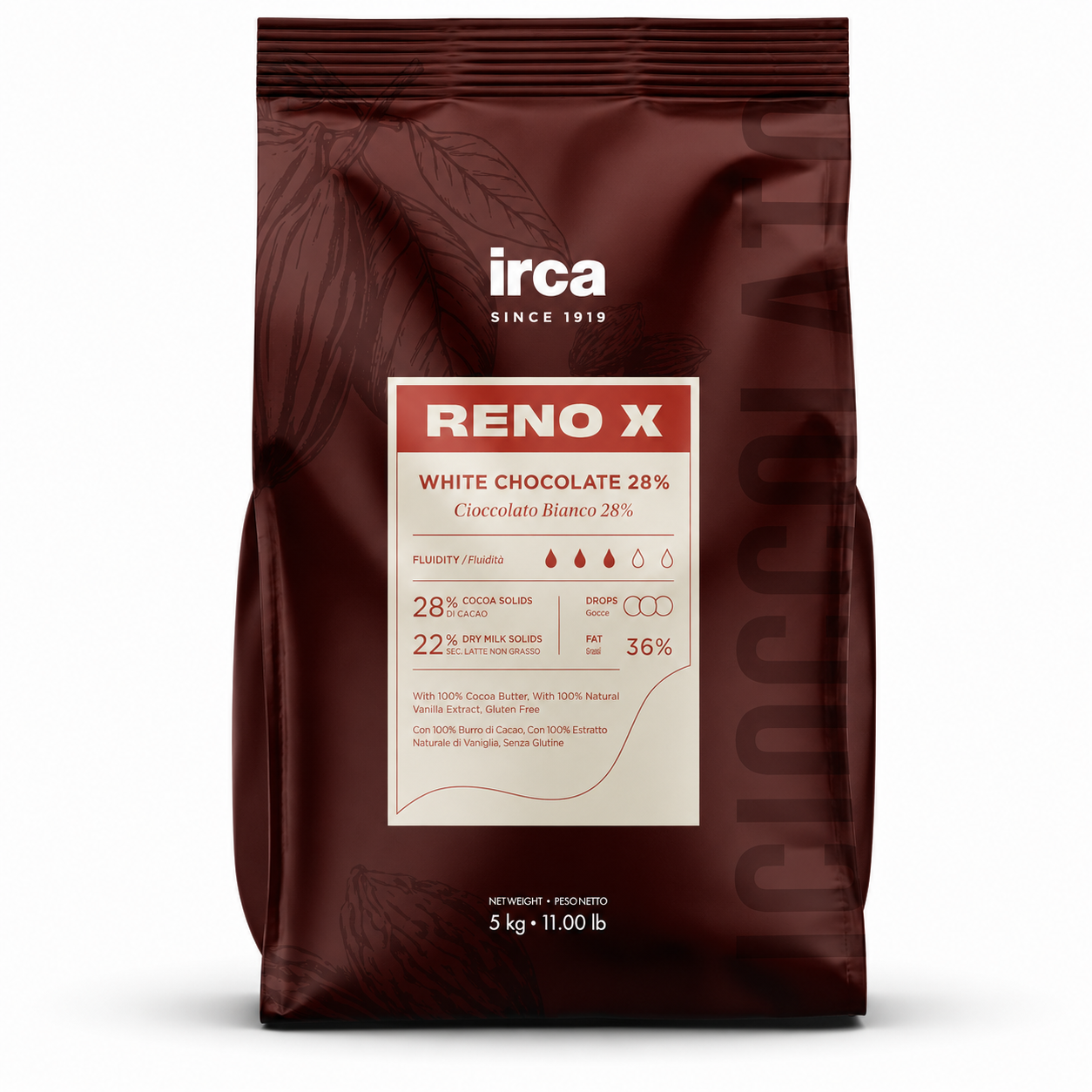 Reno X Bianco White Chocolate 28%, 10kg