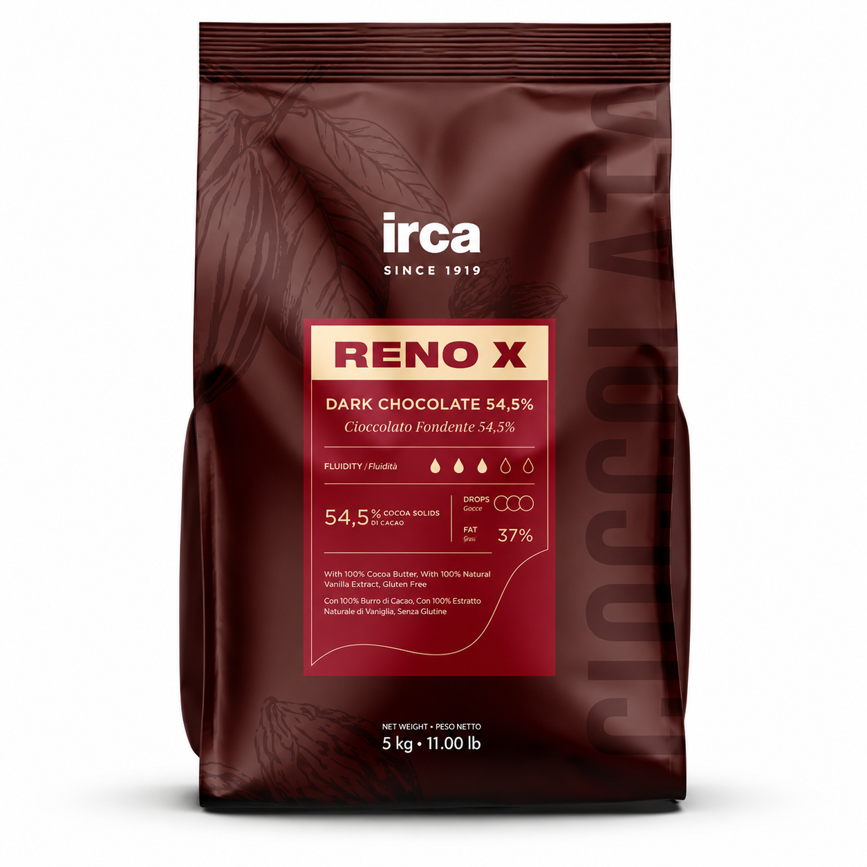 Reno X Fondente Dark Chocolate 54.5%, 10kg