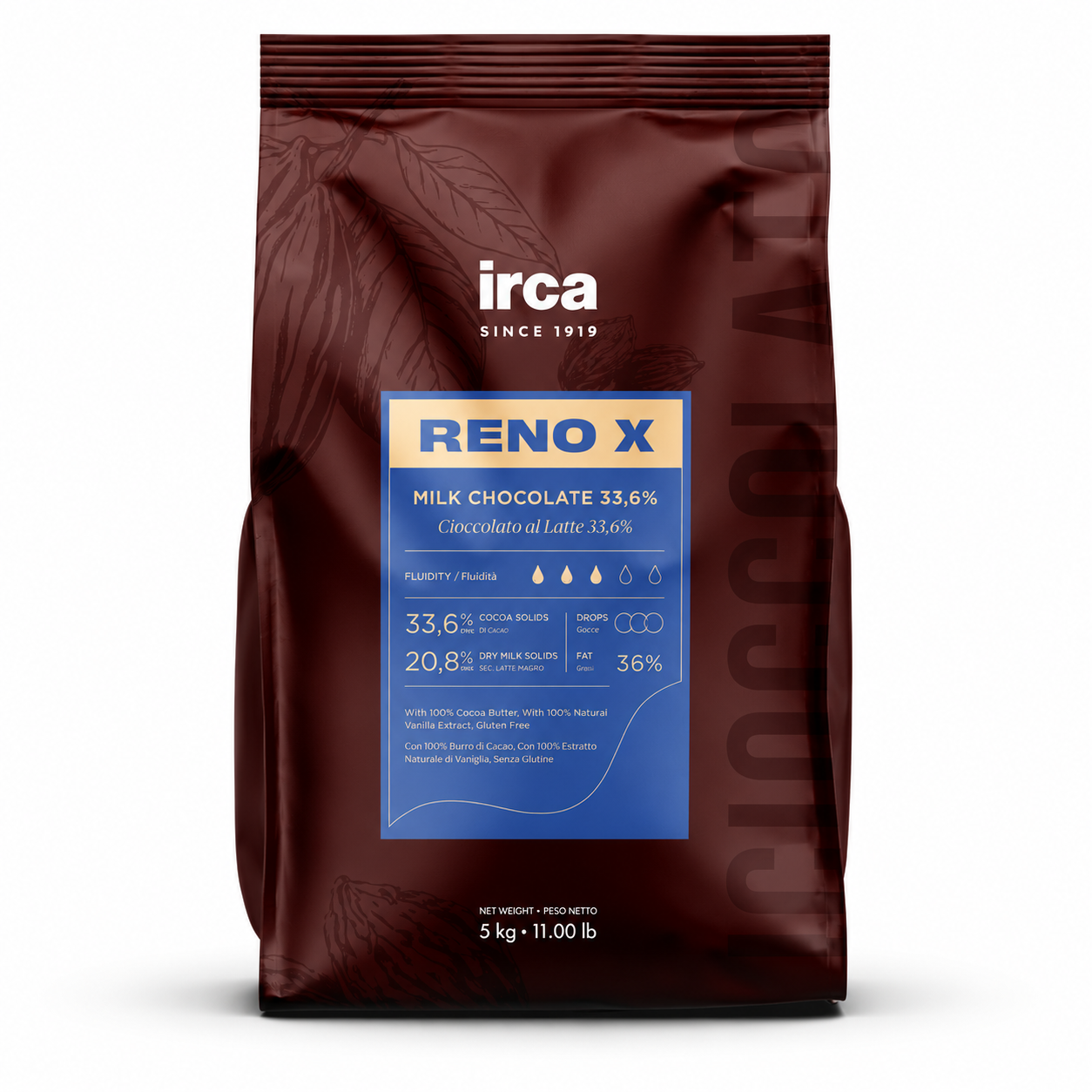 Reno X Latte Milk Chocolate 33.6%, 10kg