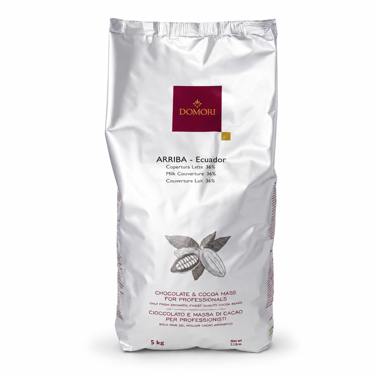 Domori ARRIBA Milk Chocolate 36%, 5kg
