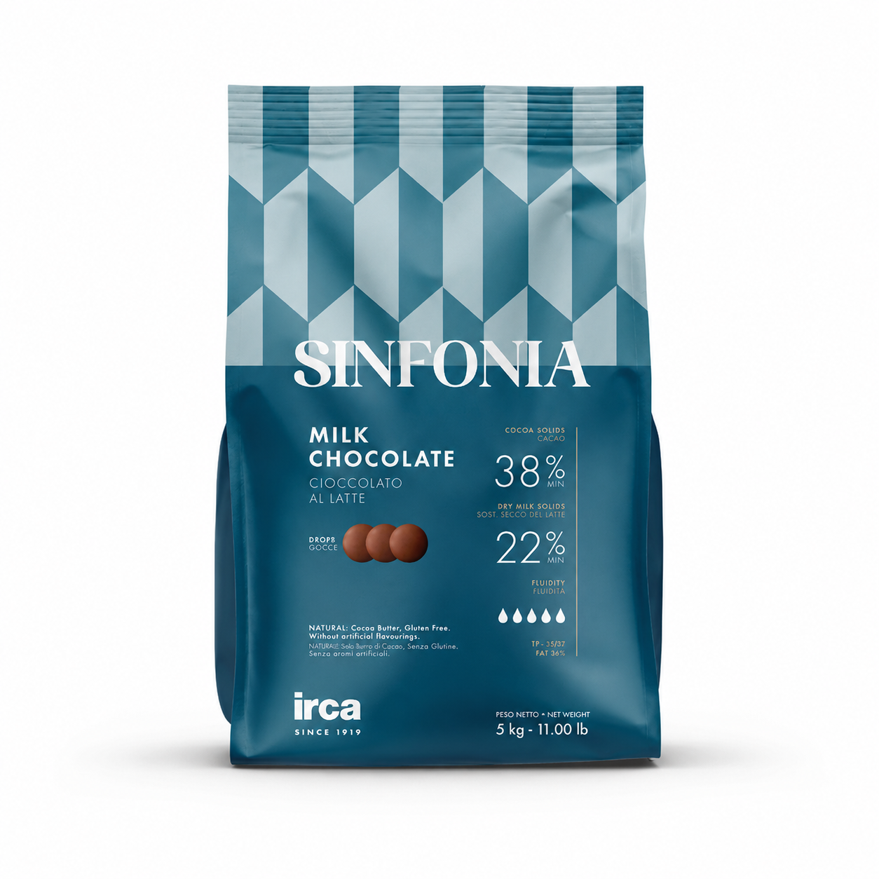 Sinfonia Milk Chocolate 38%, 5kg
