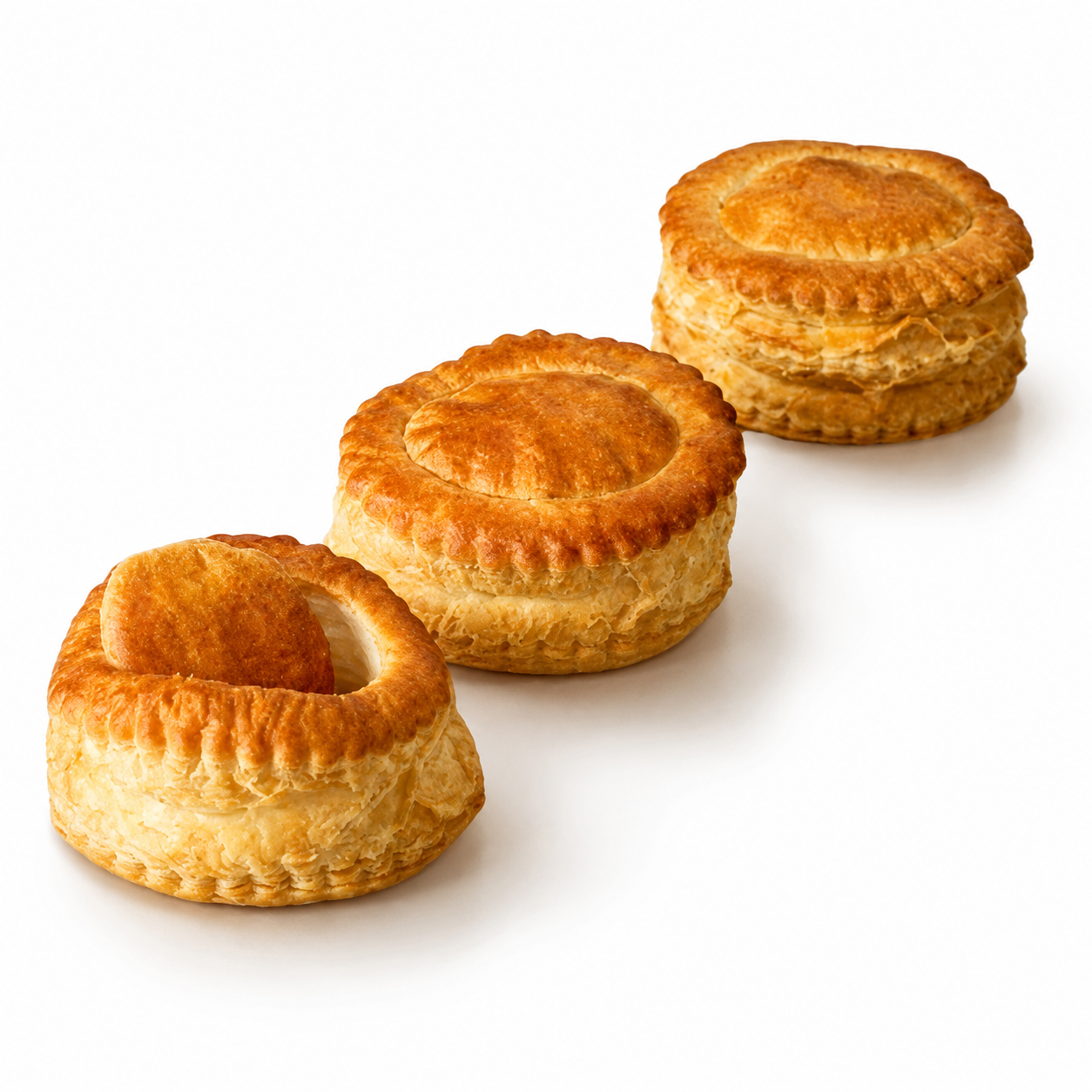Vol Au Vent RTC Puff Pastry Shells, 10cm x 130/cs