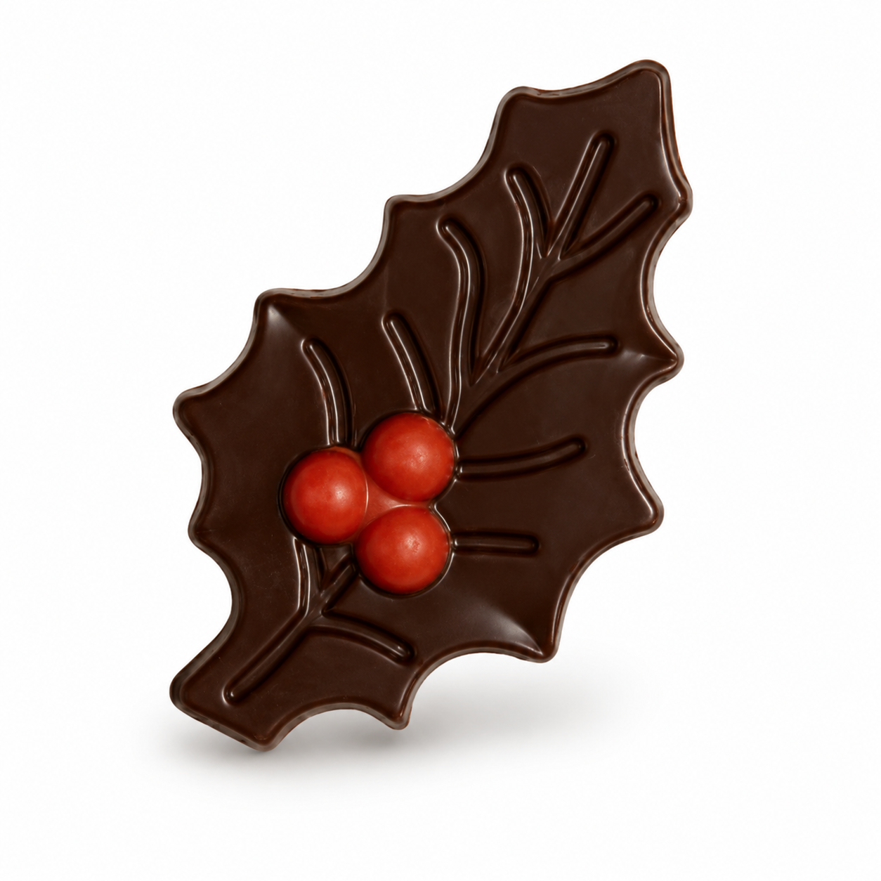 ChocDec Holly Leaf Dark w/Berry, 182/box