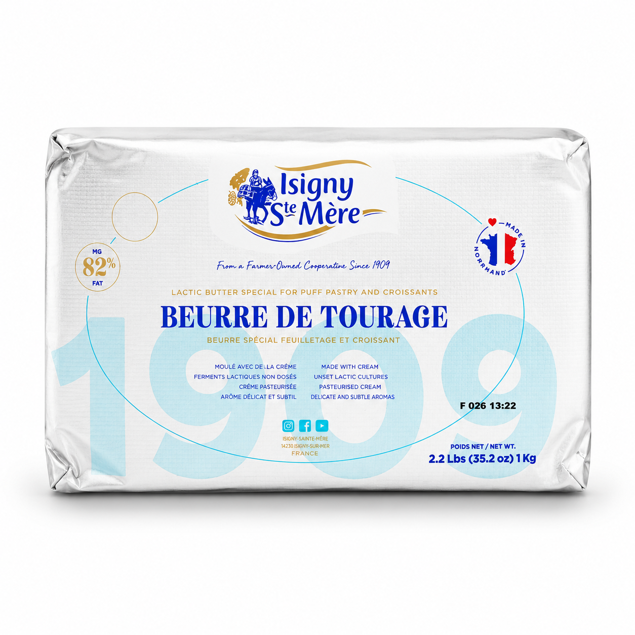 Unsalted Pastry Butter Sheets, 1kg x10/cs