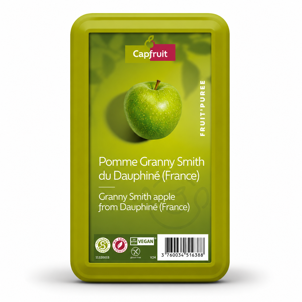 Granny Smith Apple Puree/FRZ, Capfruit, 1kg x 2/cs