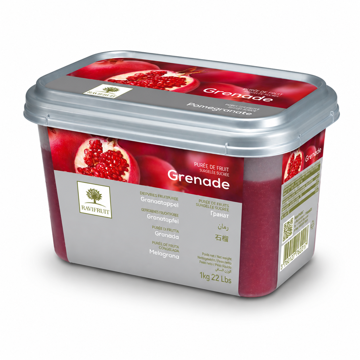 Pomegrante Puree/FRZ, Ravifruit, 1kg, ea
