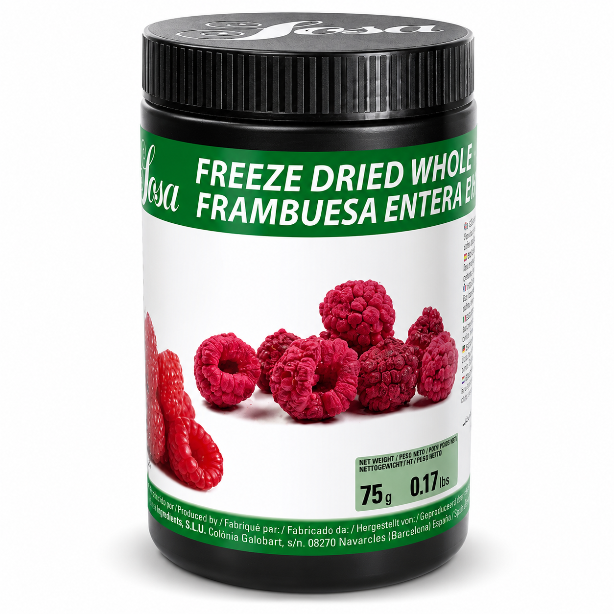 Freeze Dried Whole Raspberry, Sosa, 75g