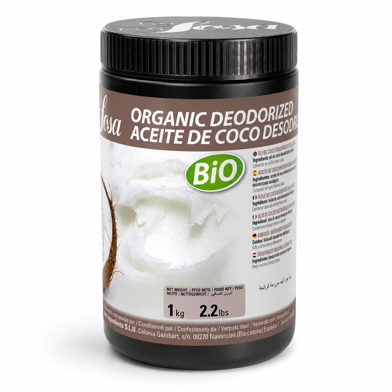Deodorised Organic Coconut Fat, Sosa, 1kg