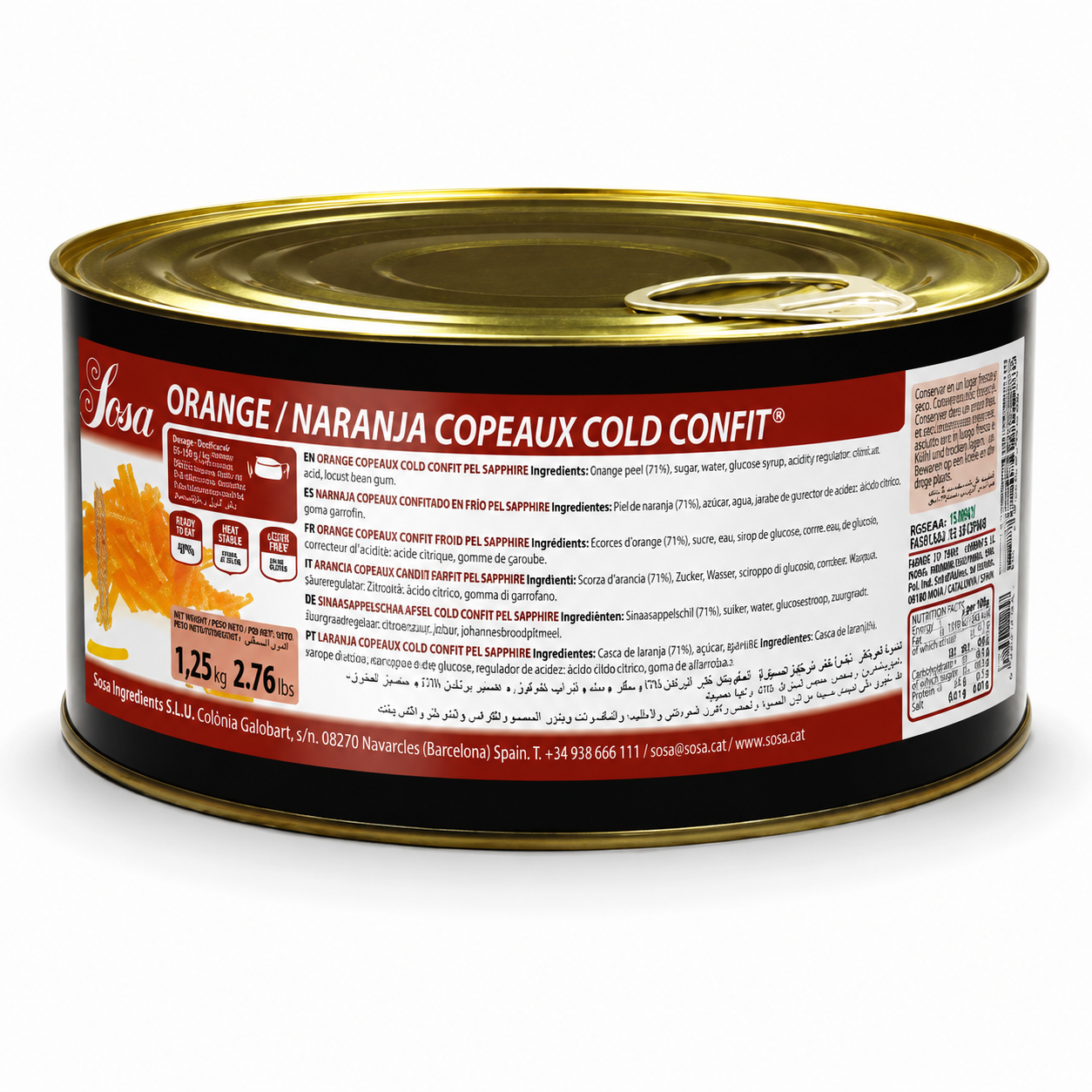 Orange Peel Confit/Fine Cut, Sosa, 1.25kg