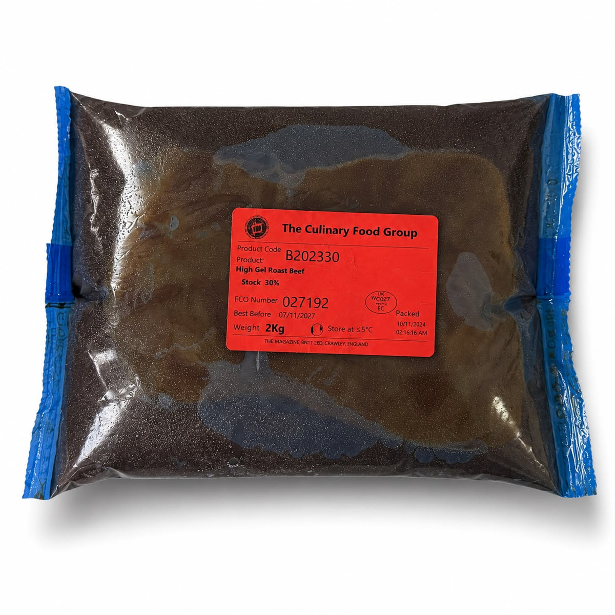 High Gel Roast Beef Stock 30°Bx (FRZ), 2kg x 3/cs