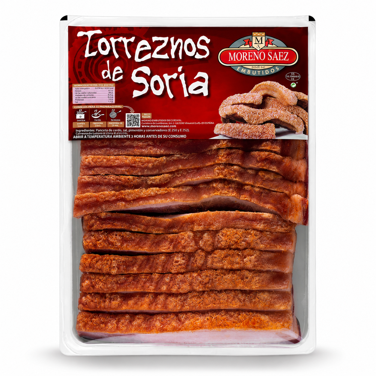 Torreznos Crispy Pork Belly Strips ~12pcs/~1.3kg, kg price