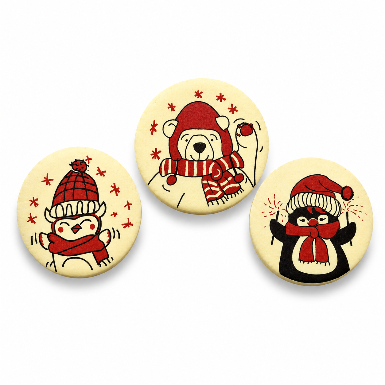 White Chocolate Decoration, Winter Animals, 280/cs