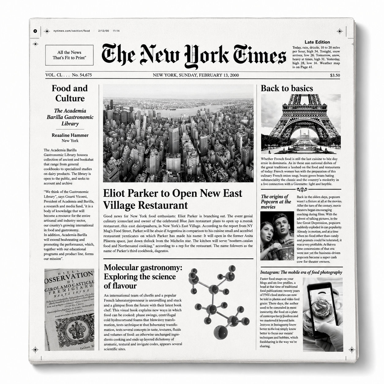 Wax Printed "New Fork Times" Newspaper, 500/box