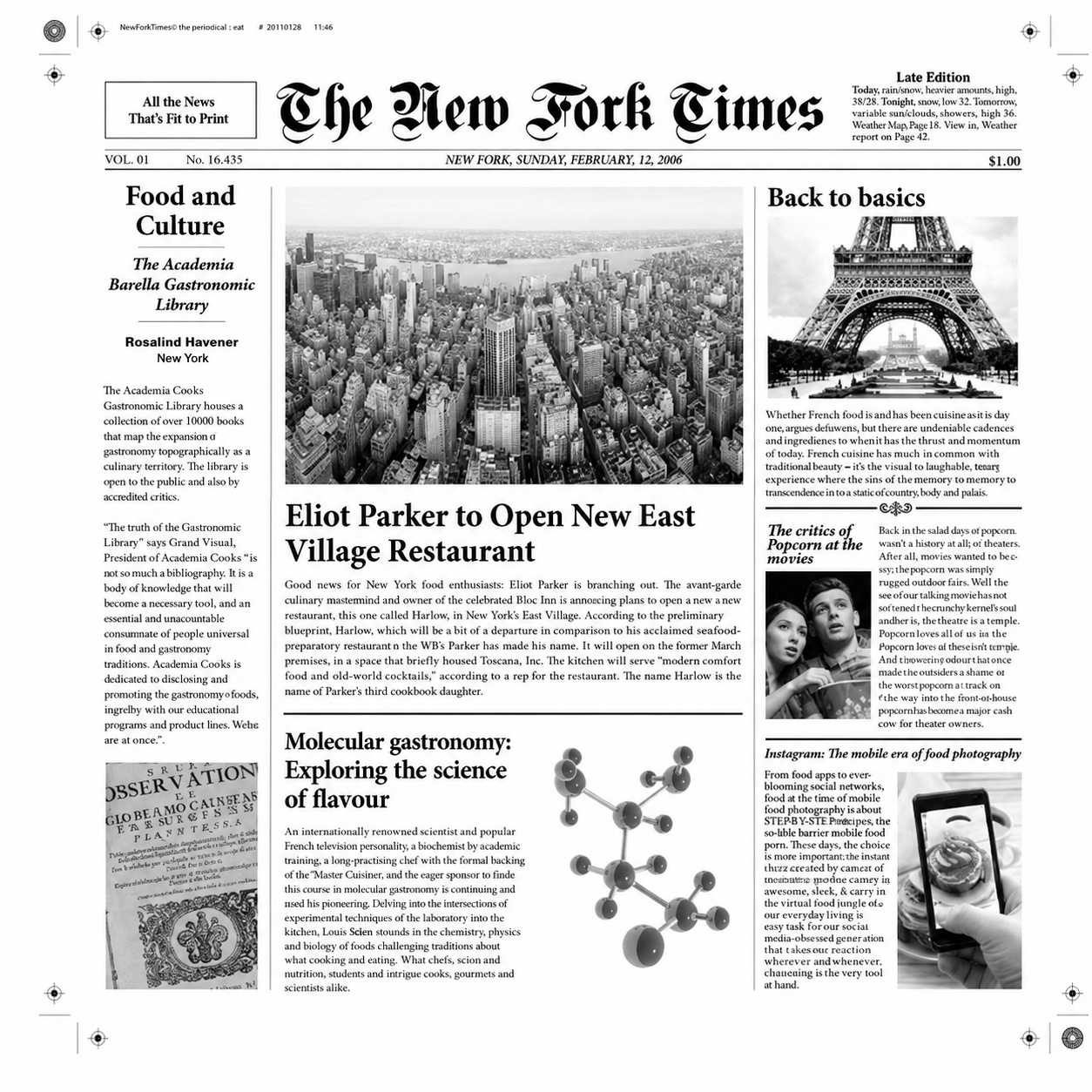 Wax Printed "New Fork Times" Newspaper, 500/box