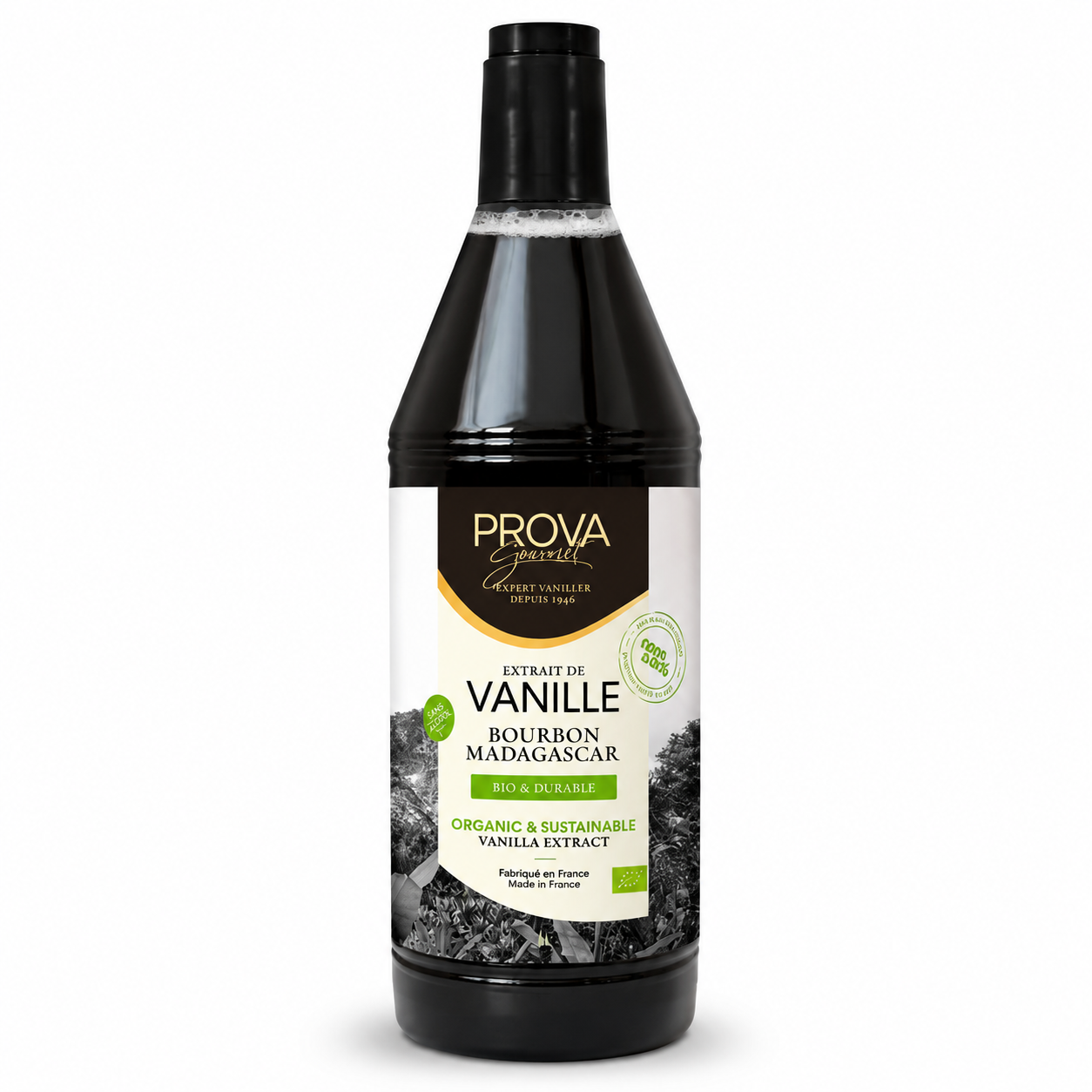 ORG Vanilla Extract Madag. w/Seeds 200g/ltr, 1lt