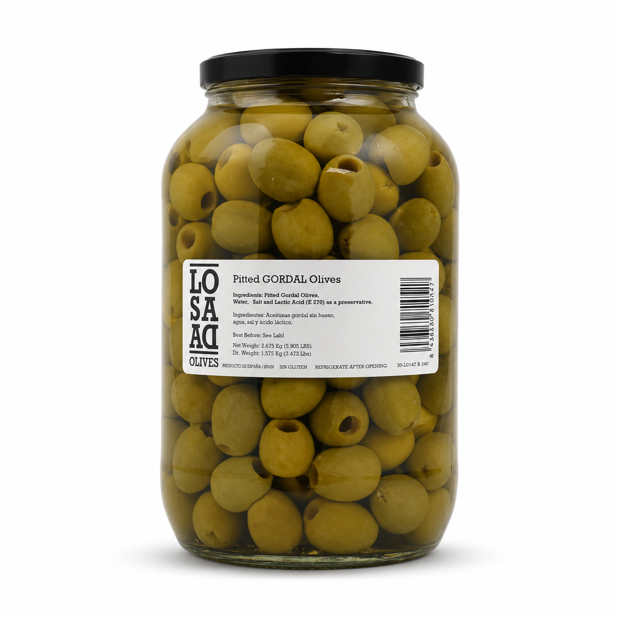 Gordal Pitted Green Olives, 2kg