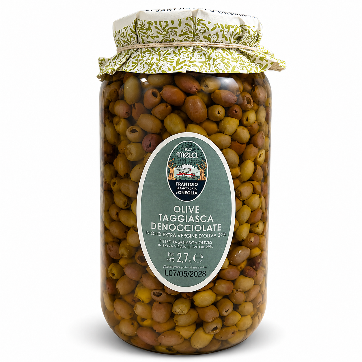 Pitted Ligurian Taggiasca Olives in Oil, 2.7kg