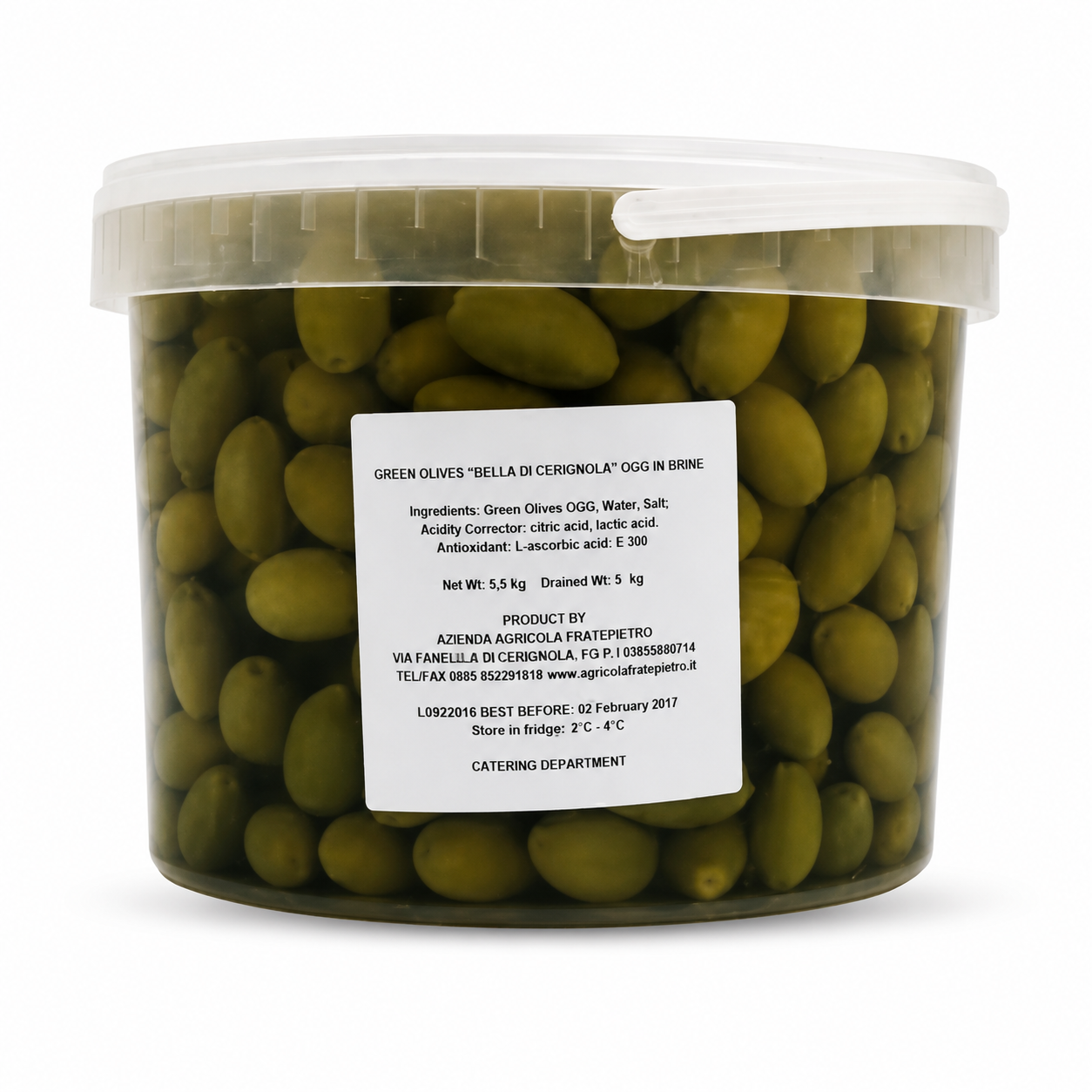 Bella Di Cerignola Olives (120-140), 5kg