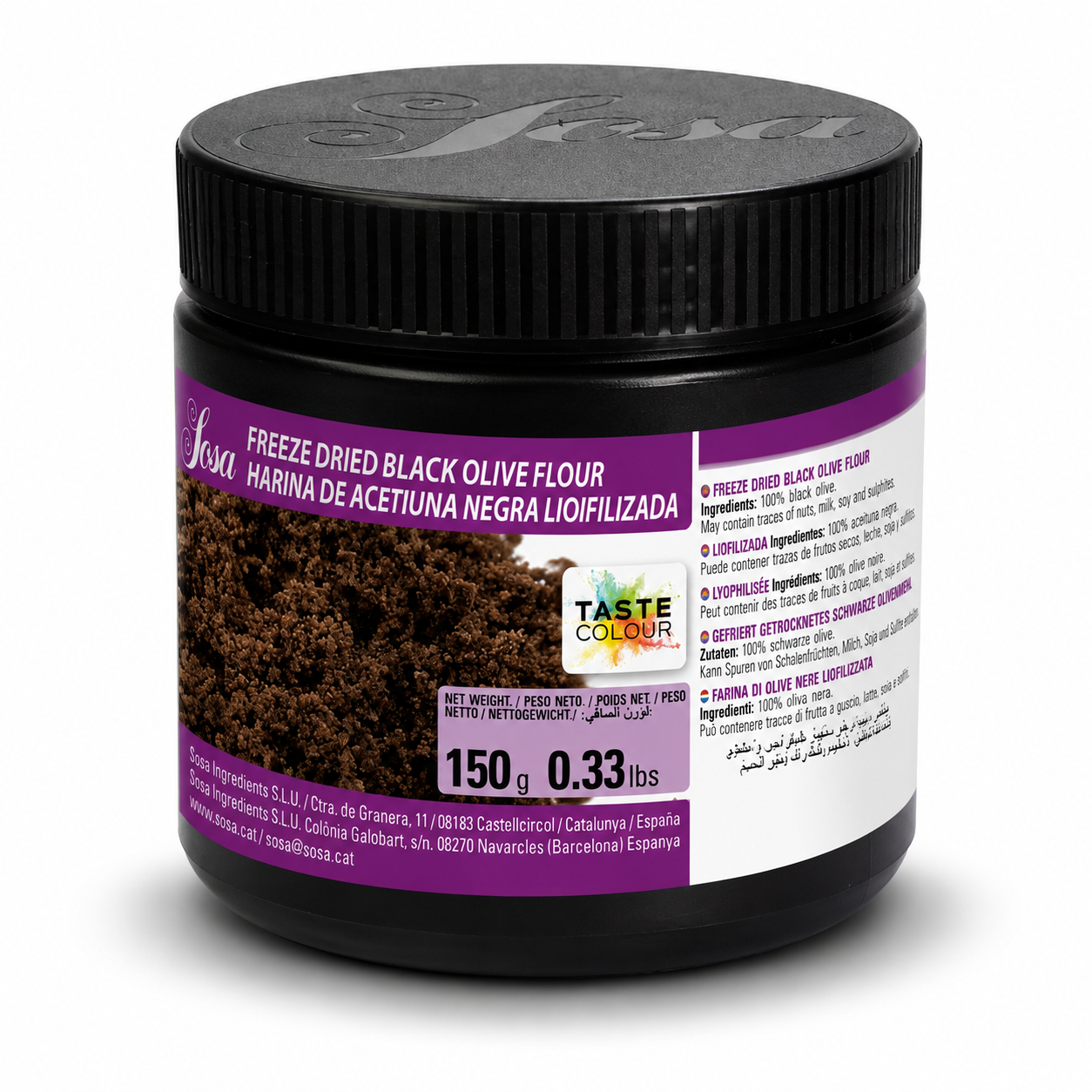 Freeze Dried Black Olive Flour, Sosa, 150g
