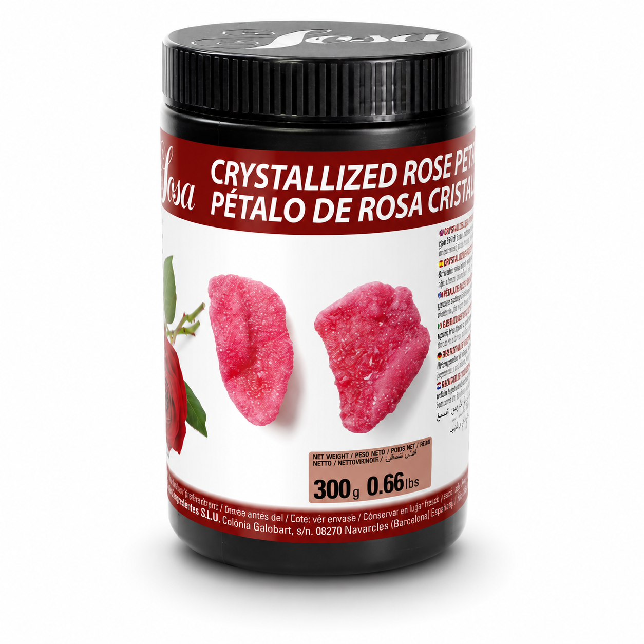 Crystallised Rose Petals, Sosa, 300g